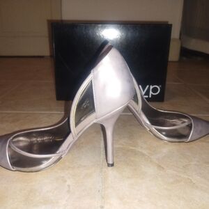 RSVP Shimmering Silver Heels
